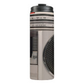 Retro outdated portable stereo radio cassette reco thermosbeker (Voorkant)