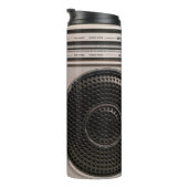 Retro outdated portable stereo radio cassette reco thermosbeker (Geroteerd rechts)