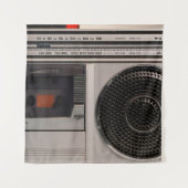 Retro outdated portable stereo radio cassette reco wandkleed (Voorkant)