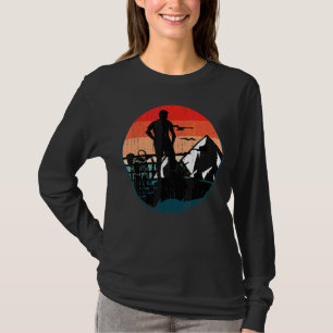 Retro Outdoor Bos Bomen Camping Wandelberg T-shirt
