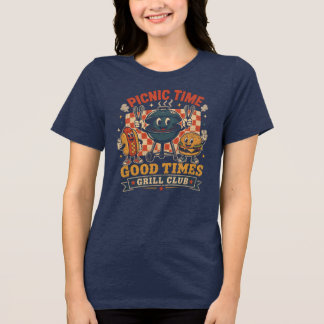 retro outdoor grilling picnic Tri-Blend shirt