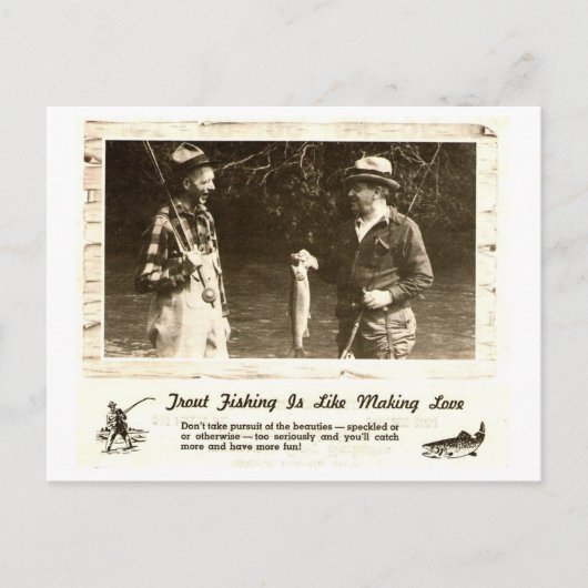 Retro Outdoor Man Cave Vist Help - Briefkaart (Voorkant)