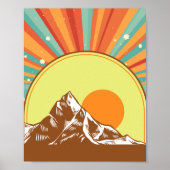 Retro Outdoor Mountain Design Poster (Voorkant)