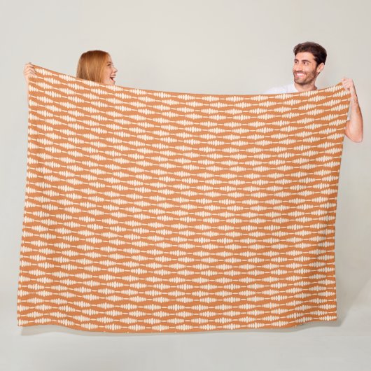 Retro Ovaal Fleece Deken – Terracotta Mod Look (In situ)