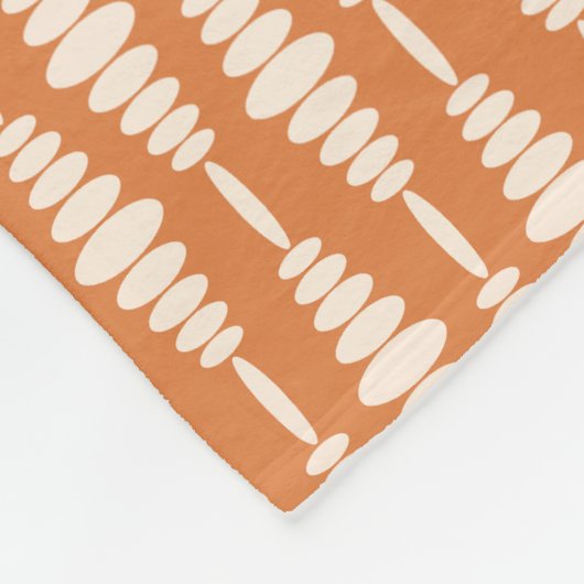 Retro Ovaal Fleece Deken – Terracotta Mod Look (Hoek)