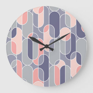 Retro Ovaal Geometrisch 70s Patroon Grote Klok