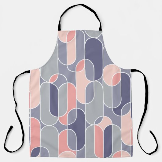 Retro Ovaal Geometrisch 70s Patroon Schort (Voorkant)