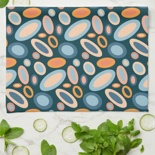 Retro Oval Pattern Kitchen Towel Theedoek (Gevouwen)