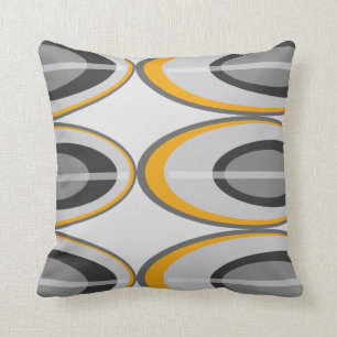 Retro Oval Sierkussennen - Goud, zwart en grijs Kussen