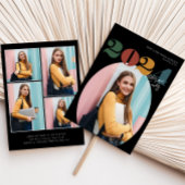 Retro Ovale Moderne Klasse van 2024 Foto Afstudere Kaart