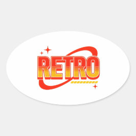 Retro. Ovale Sticker