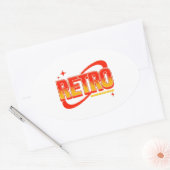 Retro. Ovale Sticker (Envelop)