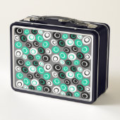 Retro Ovale Stippenpatroon Lunchbox (Achterkant)