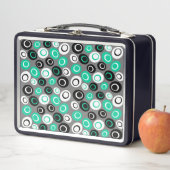Retro Ovale Stippenpatroon Lunchbox (In situ)