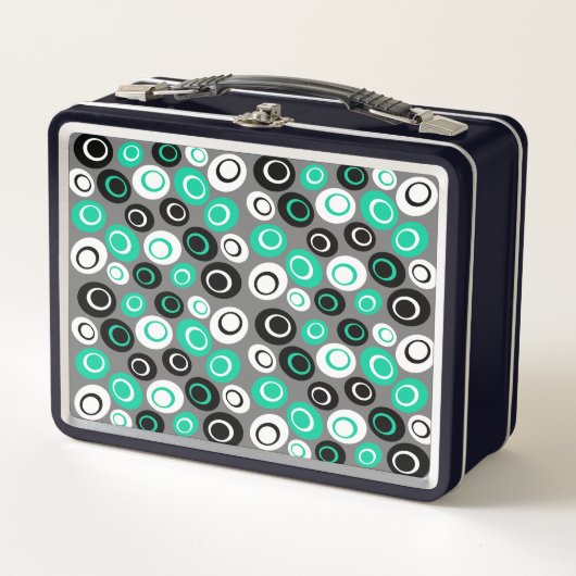 Retro Ovale Stippenpatroon Lunchbox (Voorkant)