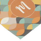 Retro Ovale Vormen Sinaasappel Blauwgroen Goud Mon Medium Tafelloper (Hoek)