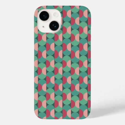 Retro-ovalen en halve cirkels Case-Mate iPhone case (Achterkant)