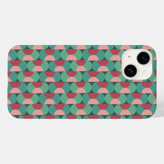 Retro-ovalen en halve cirkels Case-Mate iPhone case (Achterkant (horizontaal))