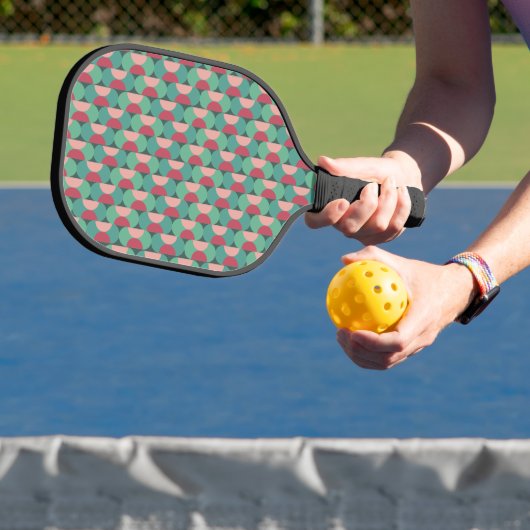 Retro-ovalen en halve cirkels pickleball paddle (Insitu)