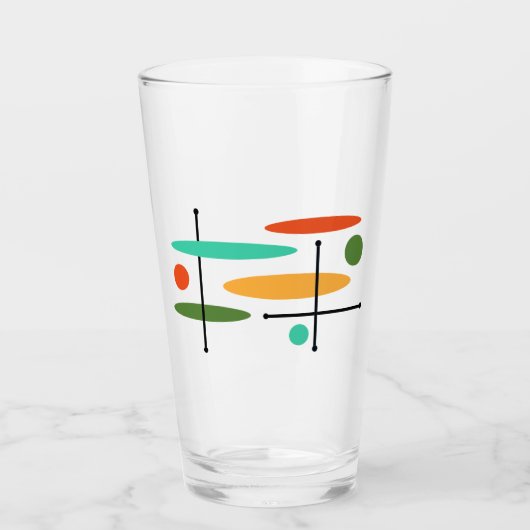 Retro Ovalen en lijnen Glas (Voorkant)