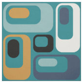 retro ovals teal mustard black aqua indigo stof (Swatch)