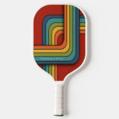 Retro overlappende racecircuits Crimson Pickleball Paddle (Achterkant)