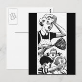 Retro Overstuurde Moeder Briefkaart (Voorkant / Achterkant)
