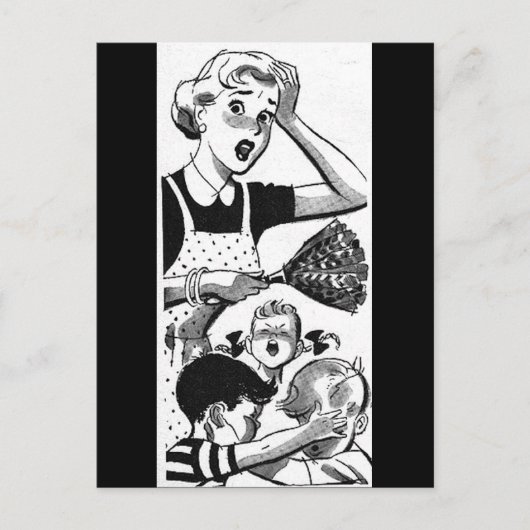 Retro Overstuurde Moeder Briefkaart (Voorkant)
