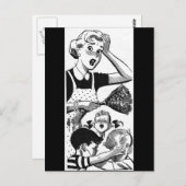 Retro Overweldigd mama Briefkaart (Voorkant / Achterkant)