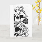 Retro Overweldigd mama Kaart (Gele Bloem)