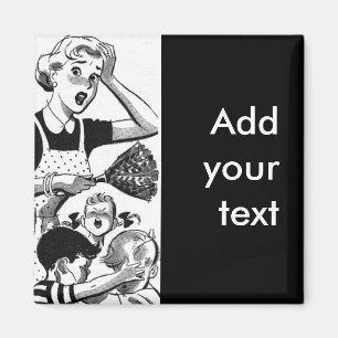 Retro Overweldigd mama Magneet