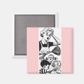 Retro Overweldigd mama Magneet (Voorkant / Achterkant)