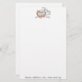 Retro Owl Aangepaste kantoorapparatuur Briefpapier (Voorkant / Achterkant)