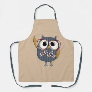 Retro  Owl Aangepaste naam aangepast iPod aan Schort