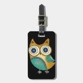 Retro  Owl Bagagelabel (Voorkant verticaal)
