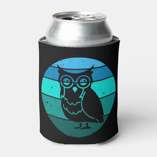 Retro Owl Blikjeskoeler (Blikje Voorkant)