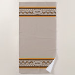 Retro Owl breiend design Tan Oranje bruin Pet Towl Strandlaken<br><div class="desc">Uw huisdier kan genieten van badtijd in persoonlijke stijl met de Retro Owl Gebreide Design Tan Oranje Brown Pet-handdoek. Voeg je huisdiernaam toe om je eigen naam te maken.</div>