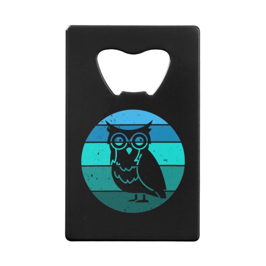 Retro Owl Creditkaart Flessenopener (Voorkant)