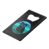 Retro Owl Creditkaart Flessenopener (Voorkant Gekanteld)