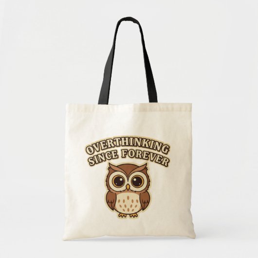 Retro Owl Deep Thoughts Canvas Tote Bag (Voorkant)