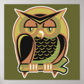 retro owl design poster (Voorkant)