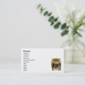 retro owl design visitekaartje (Staand voorkant)
