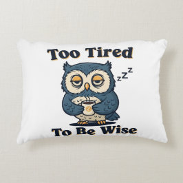 Retro Owl Exhausted Humor Rectangular Pillow Accent Kussen