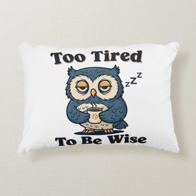 Retro Owl Exhausted Humor Rectangular Pillow Accent Kussen (Voorkant)