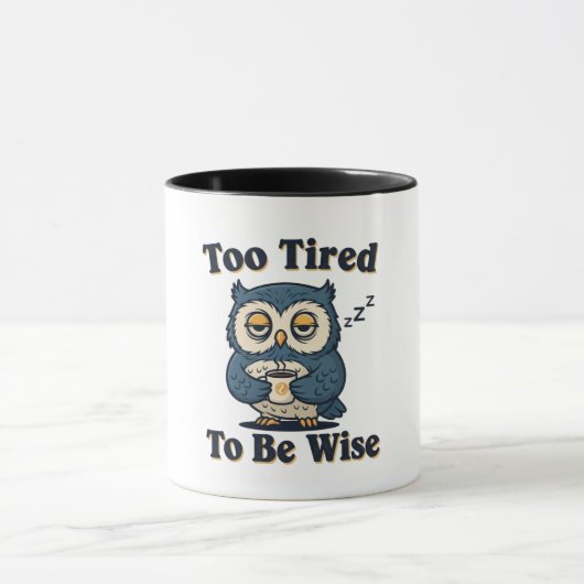 Retro Owl Exhausted Mood Color Inside Mug Mok (Midden)