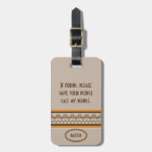 Retro Owl Gebreid Design Pet Carrier-Label Bagagelabel (Voorkant verticaal)