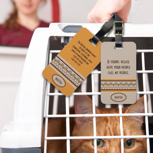 Retro Owl Gebreid Design Pet Carrier-Label Bagagelabel