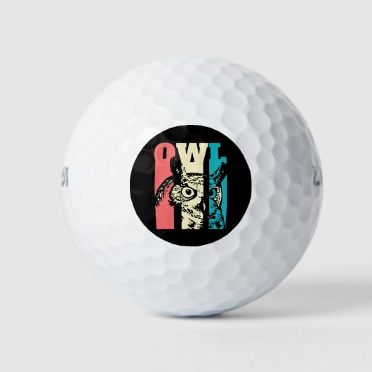 Retro Owl Golfballen (Voorkant)