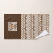 Retro Owl Knet Design Bad Handdoek (Handdoek)