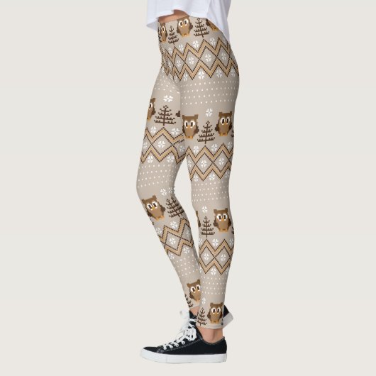 Retro Owl Knet Design Leggings (Links)